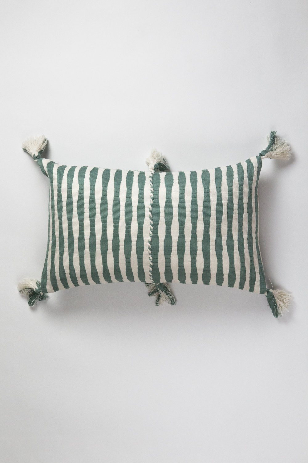 Antigua Lumbar Pillow - Dusty Green Striped