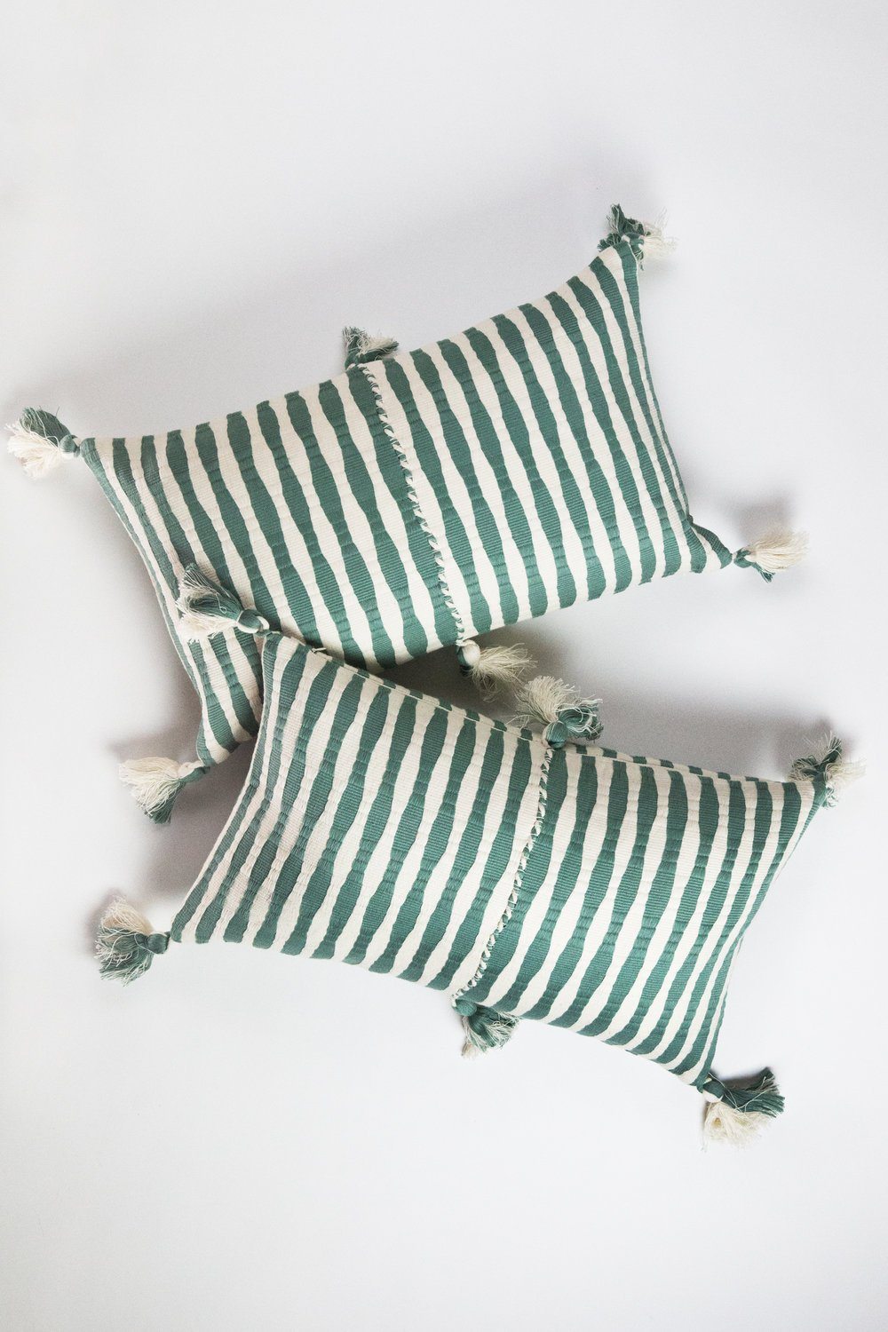 Antigua Lumbar Pillow - Dusty Green Striped