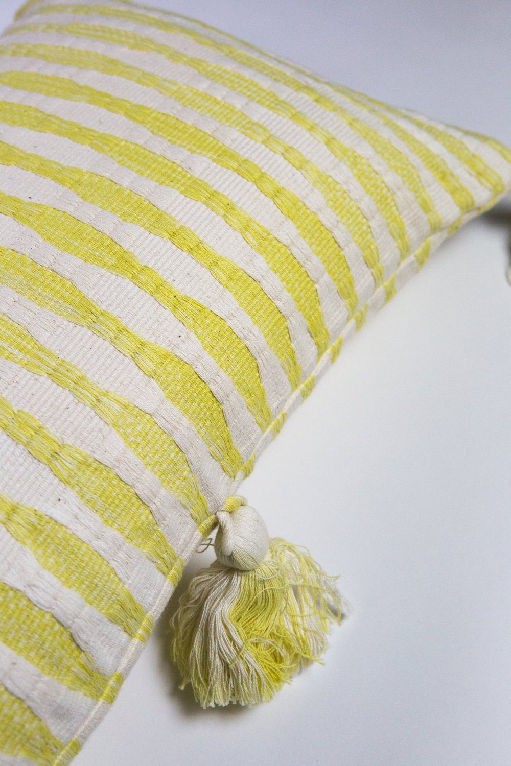 Antigua Lumbar Pillow - Faded Yellow Striped