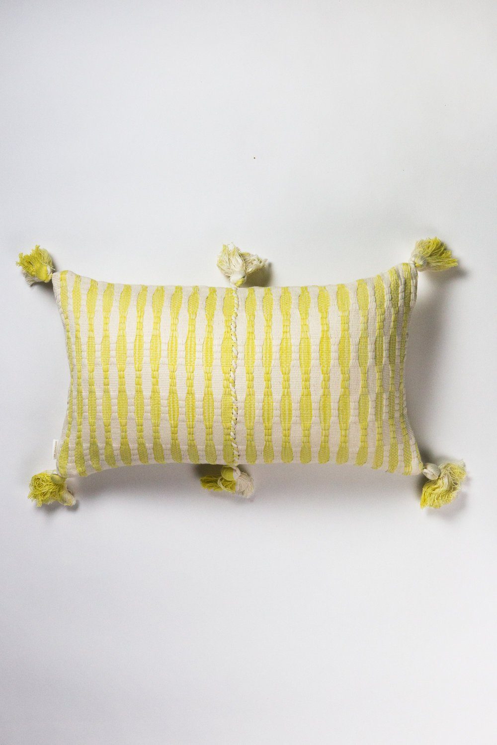 Antigua Lumbar Pillow - Faded Yellow Striped