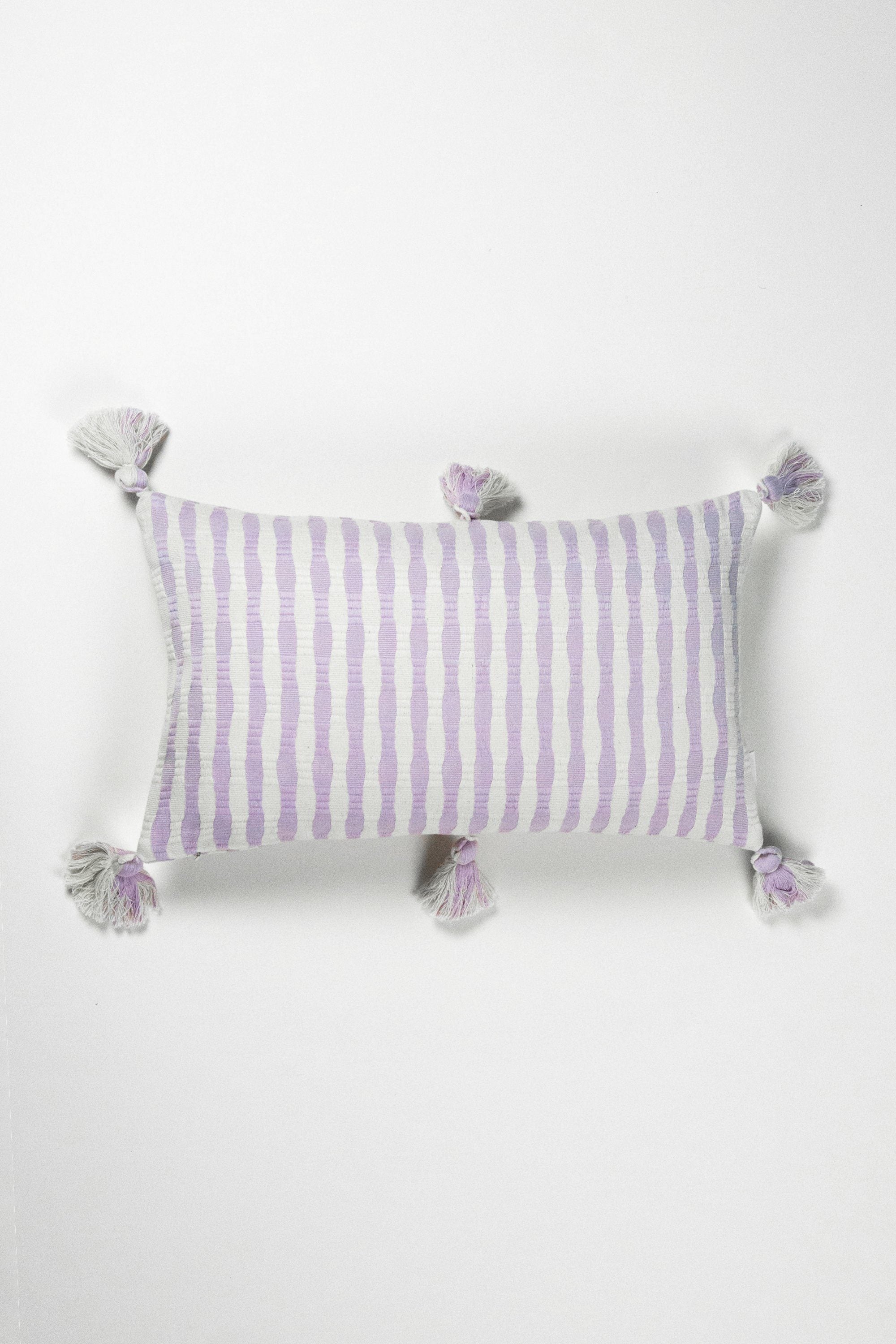 Antigua Lumbar Pillow - Light Lavender Stripe