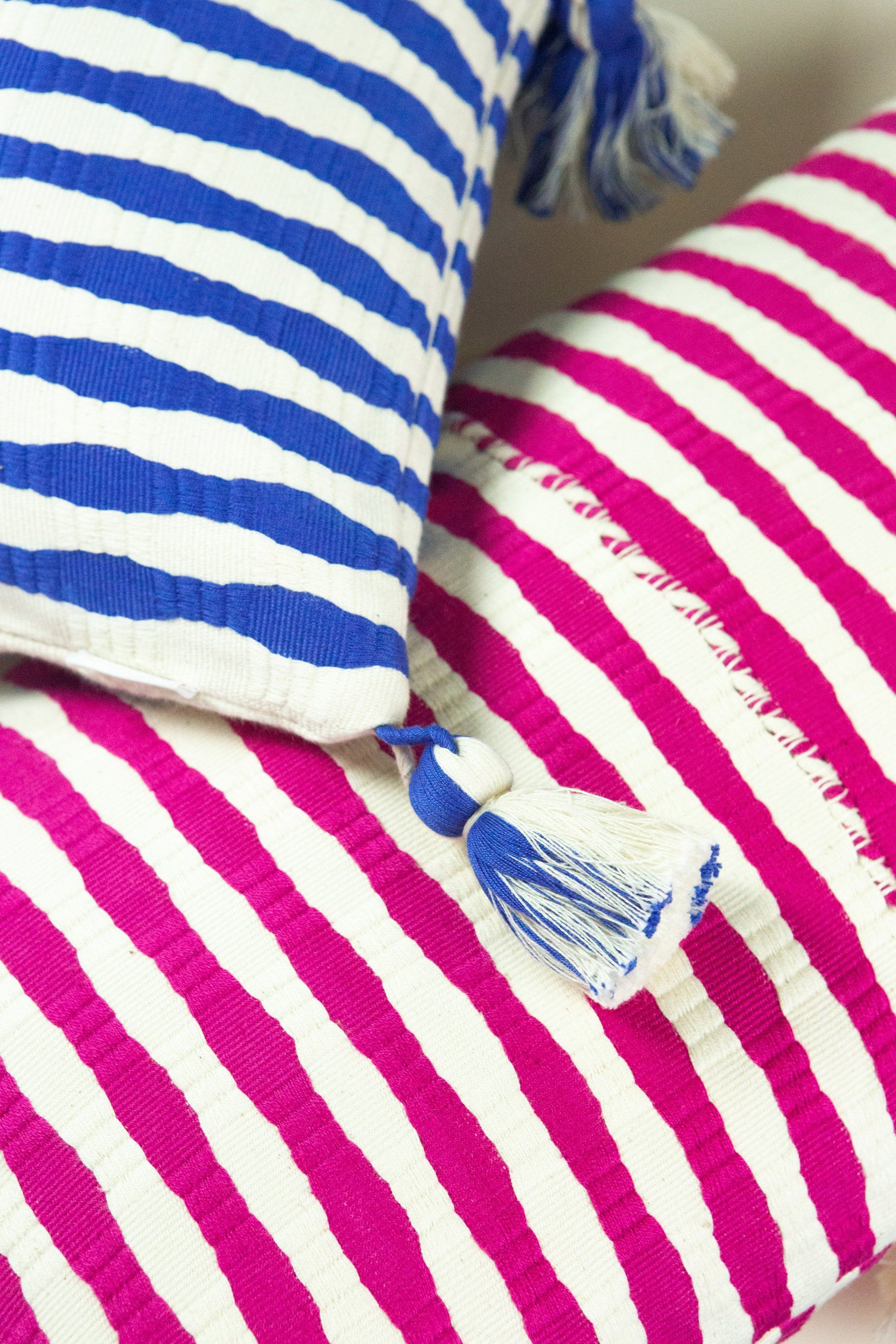 Antigua Lumbar Pillow - Blue Stripe