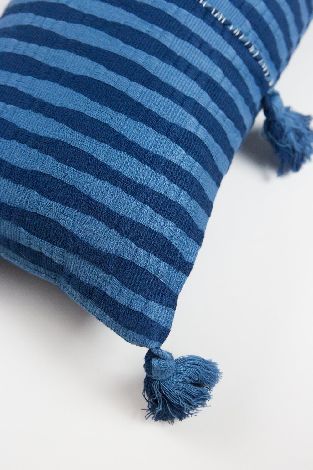 Antigua Lumbar Pillow - Natural Indigo Striped