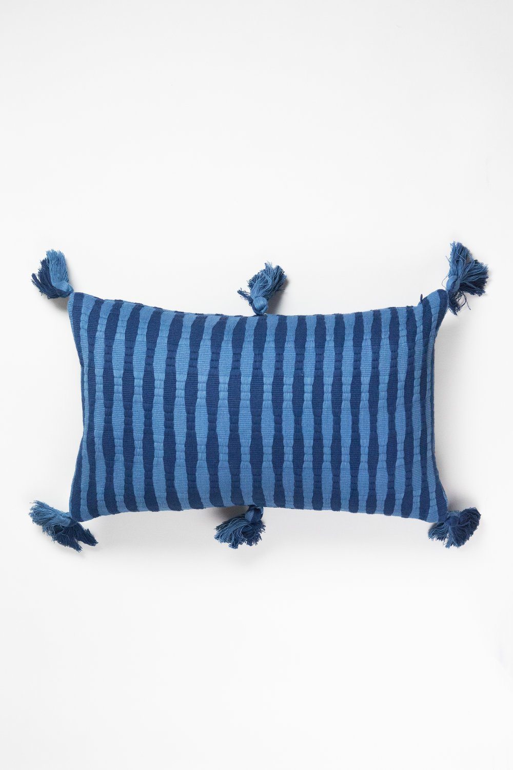 Antigua Lumbar Pillow - Natural Indigo Striped