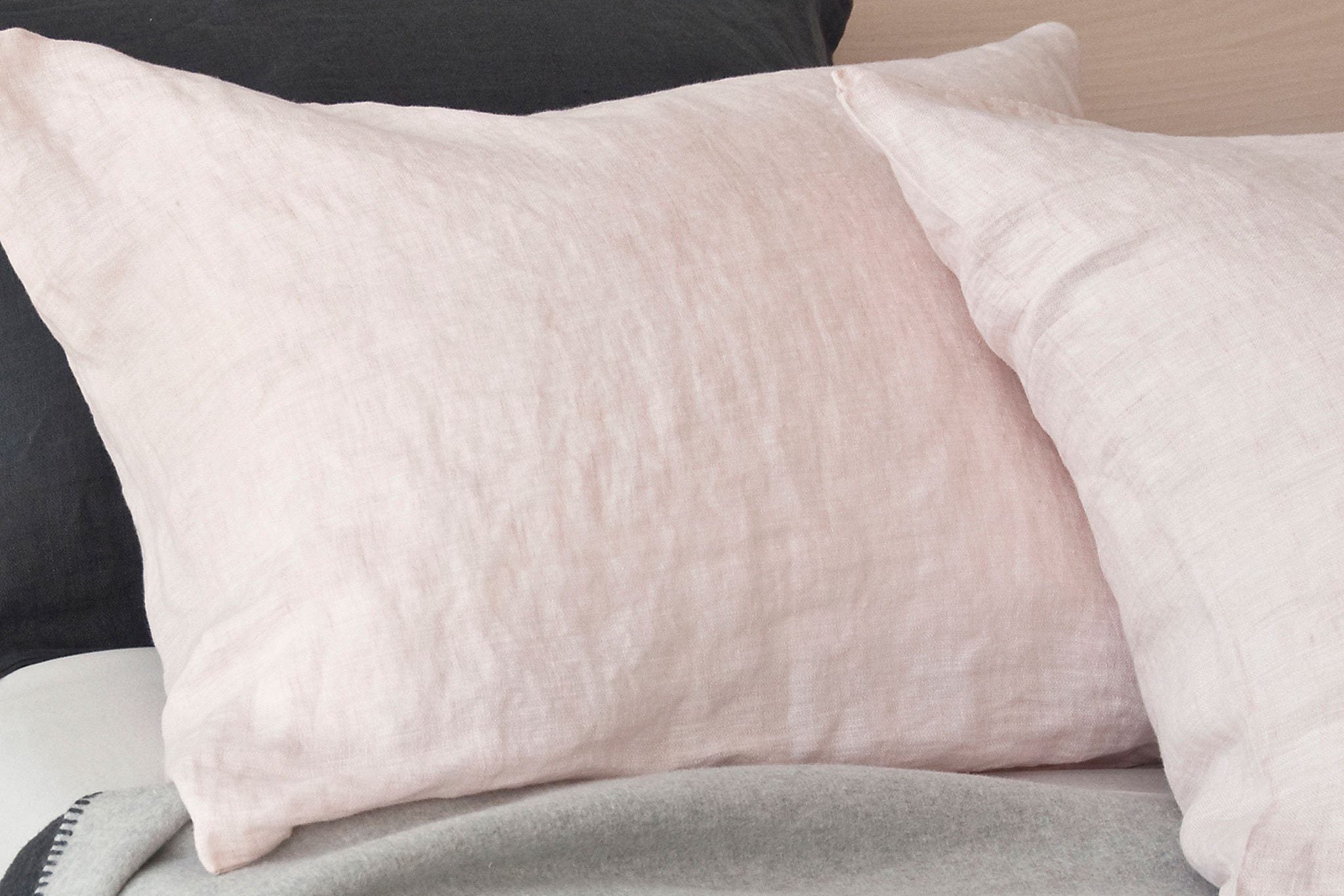 Camille Linen Duvet Cover - Pink