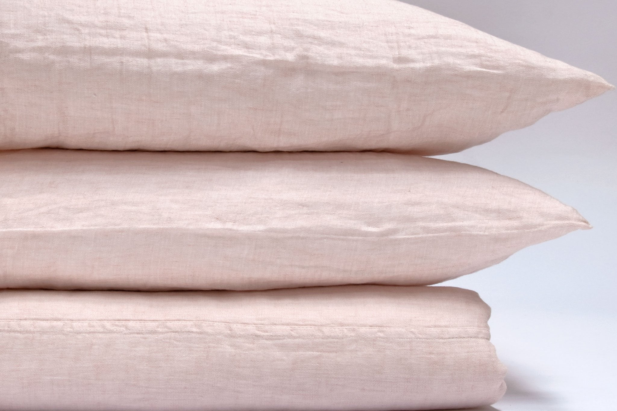 Camille Linen Duvet Cover - Pink