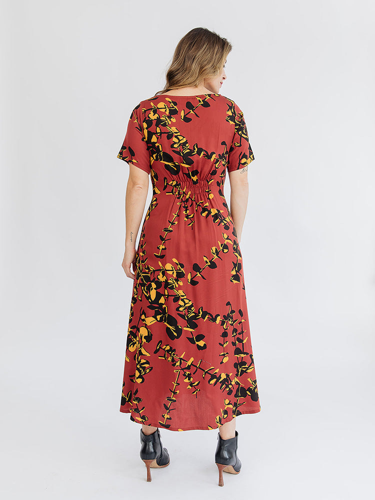 Artsy Traveler Eucalyptus Spice Tencel Midi Dress