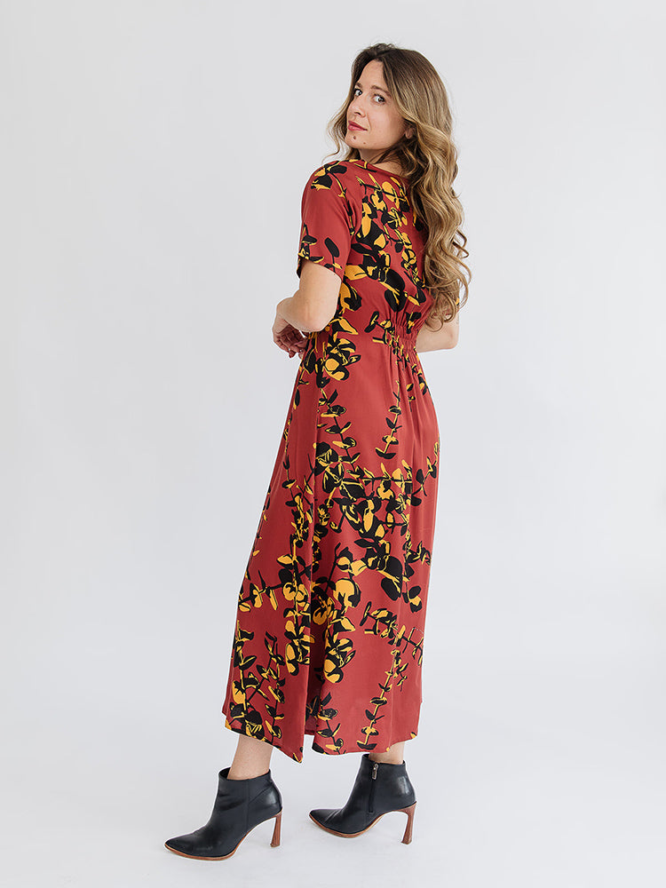 Artsy Traveler Eucalyptus Spice Tencel Midi Dress