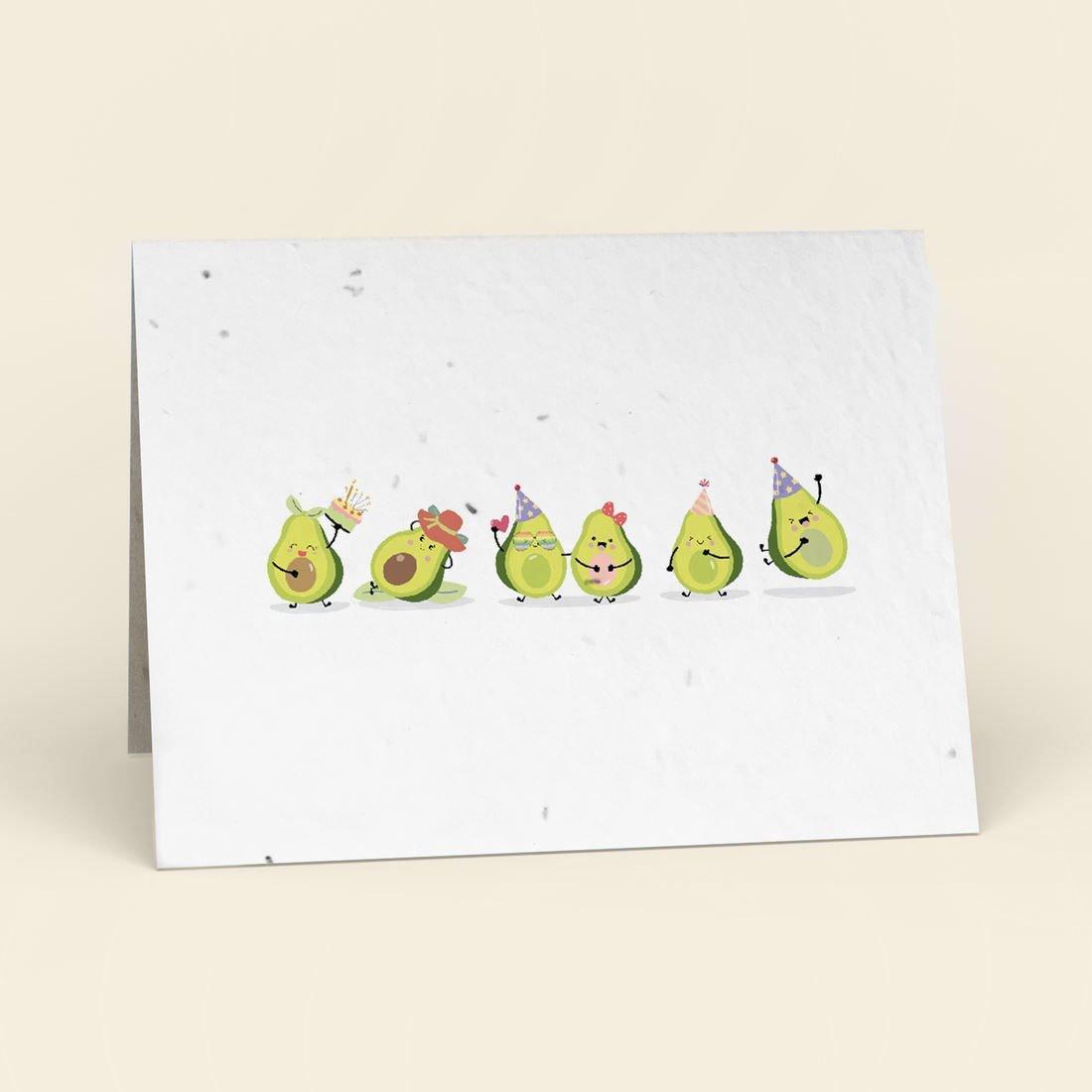 Avocado Birthday Party Plantable Cards - 10 pack