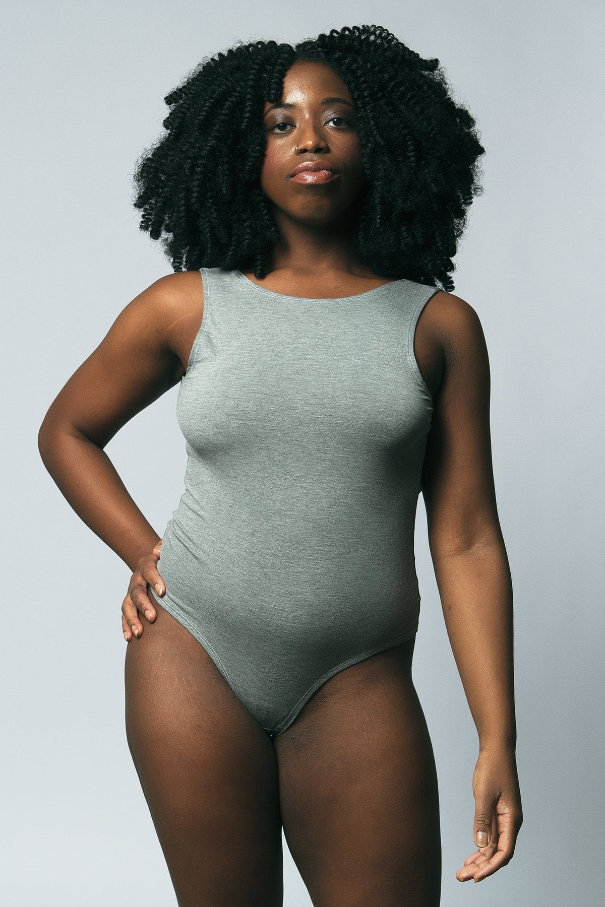 Backless Bamboo Thong Bodysuit