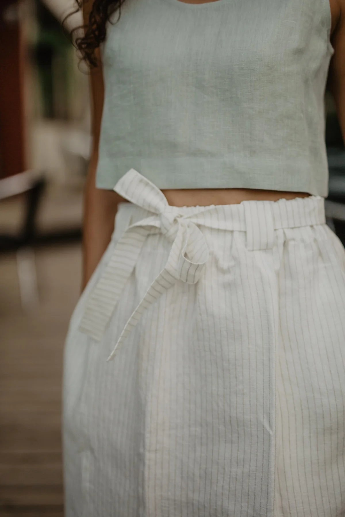 Bergen Mid-Length Linen Skirt