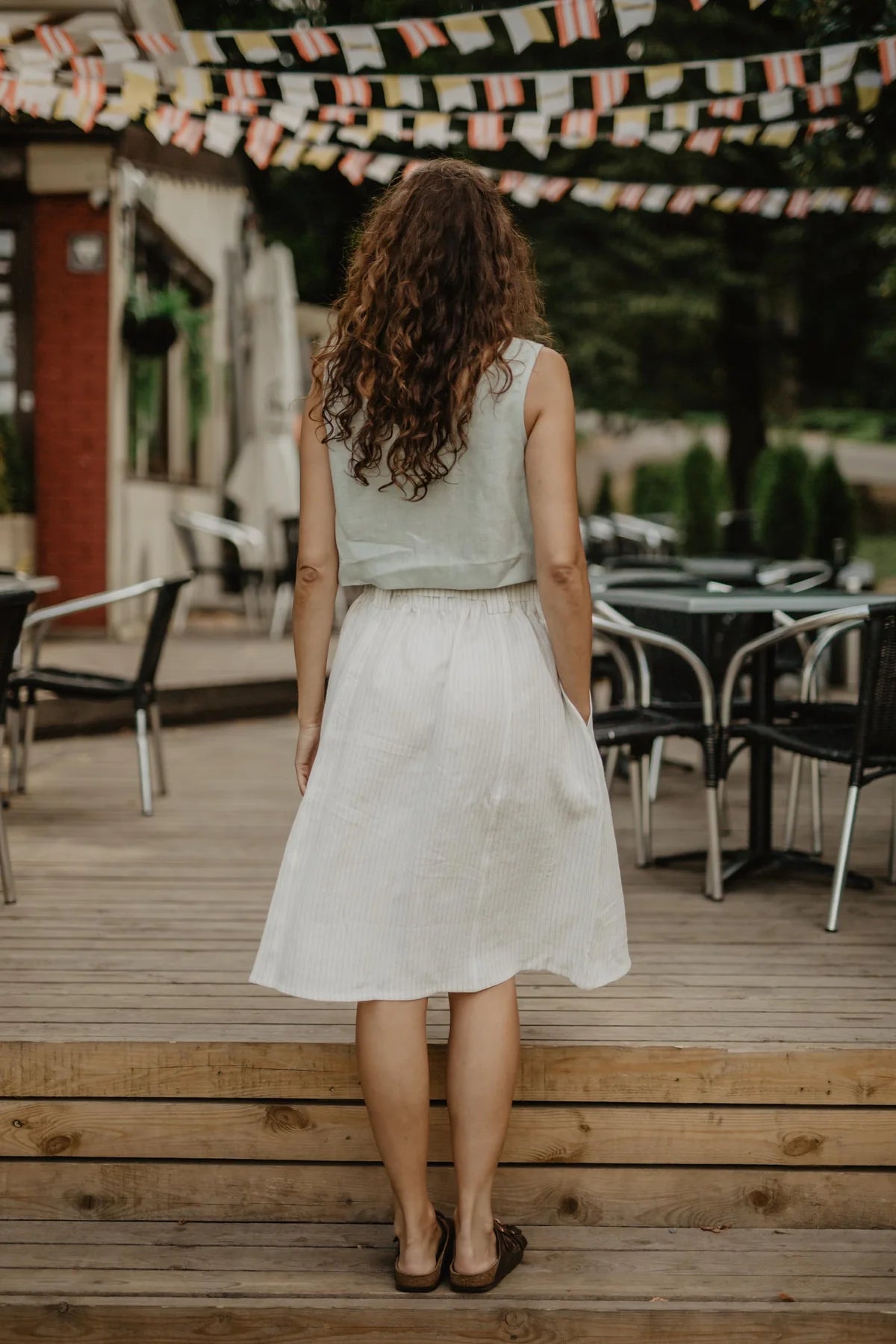 Bergen Mid-Length Linen Skirt