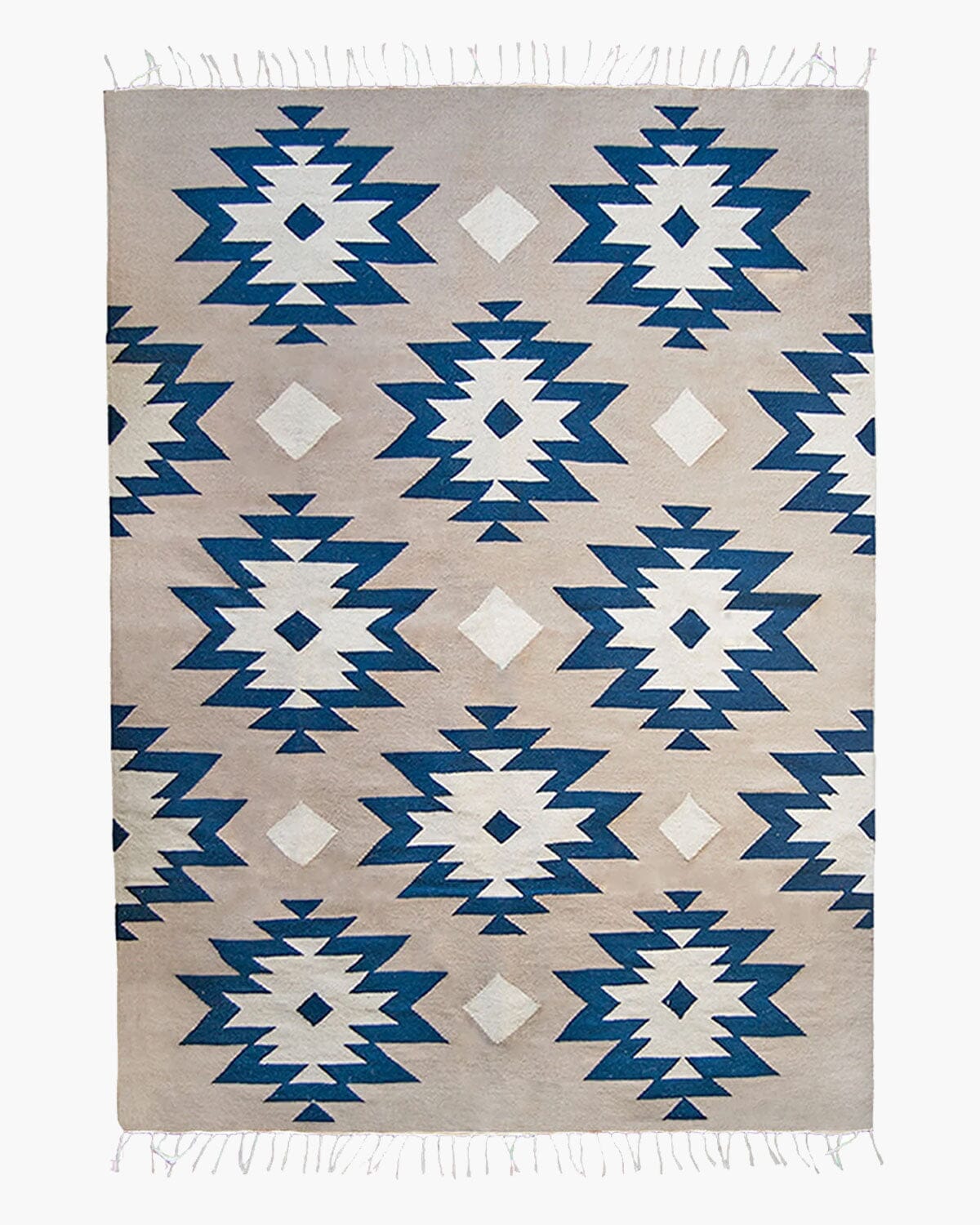 Blue Medallions Wool Rug