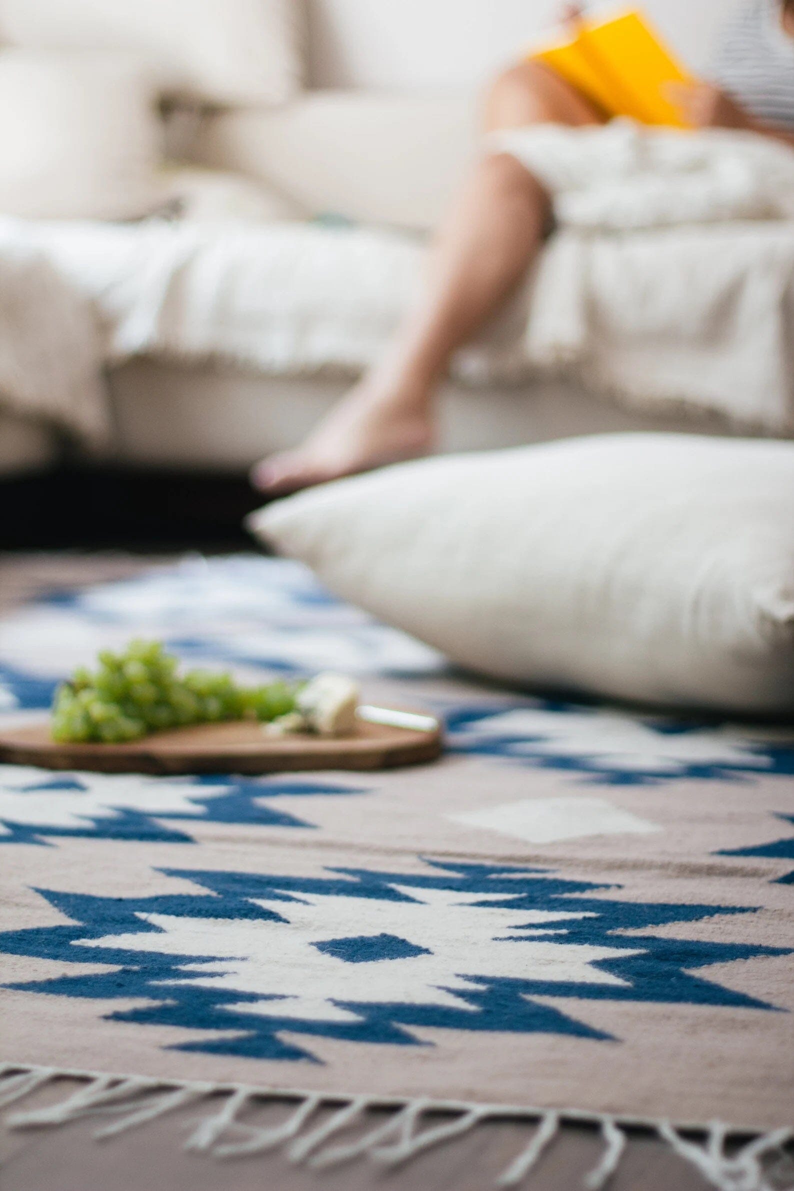 Blue Medallions Wool Rug