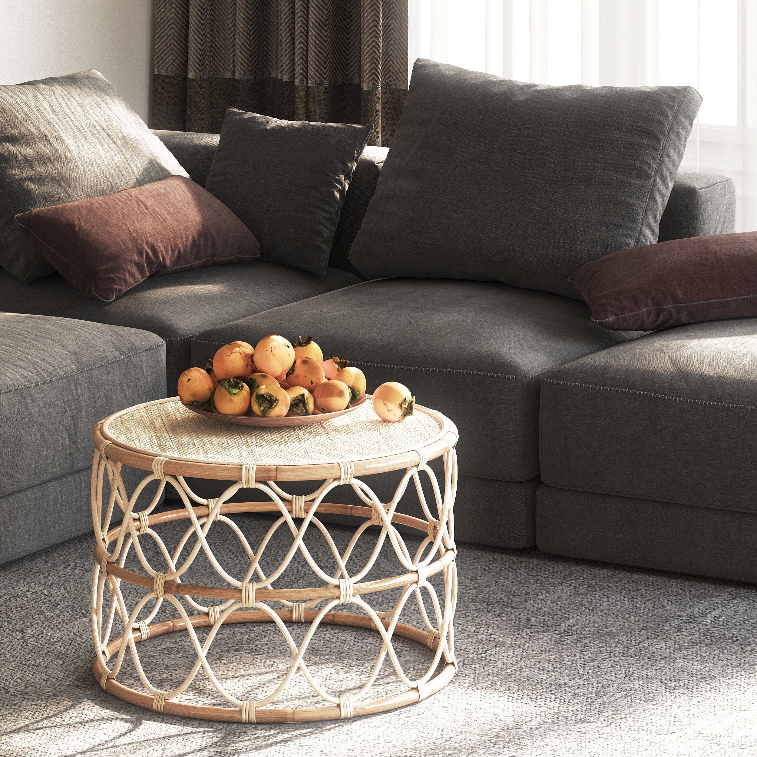 Boho Rattan Coffee Table