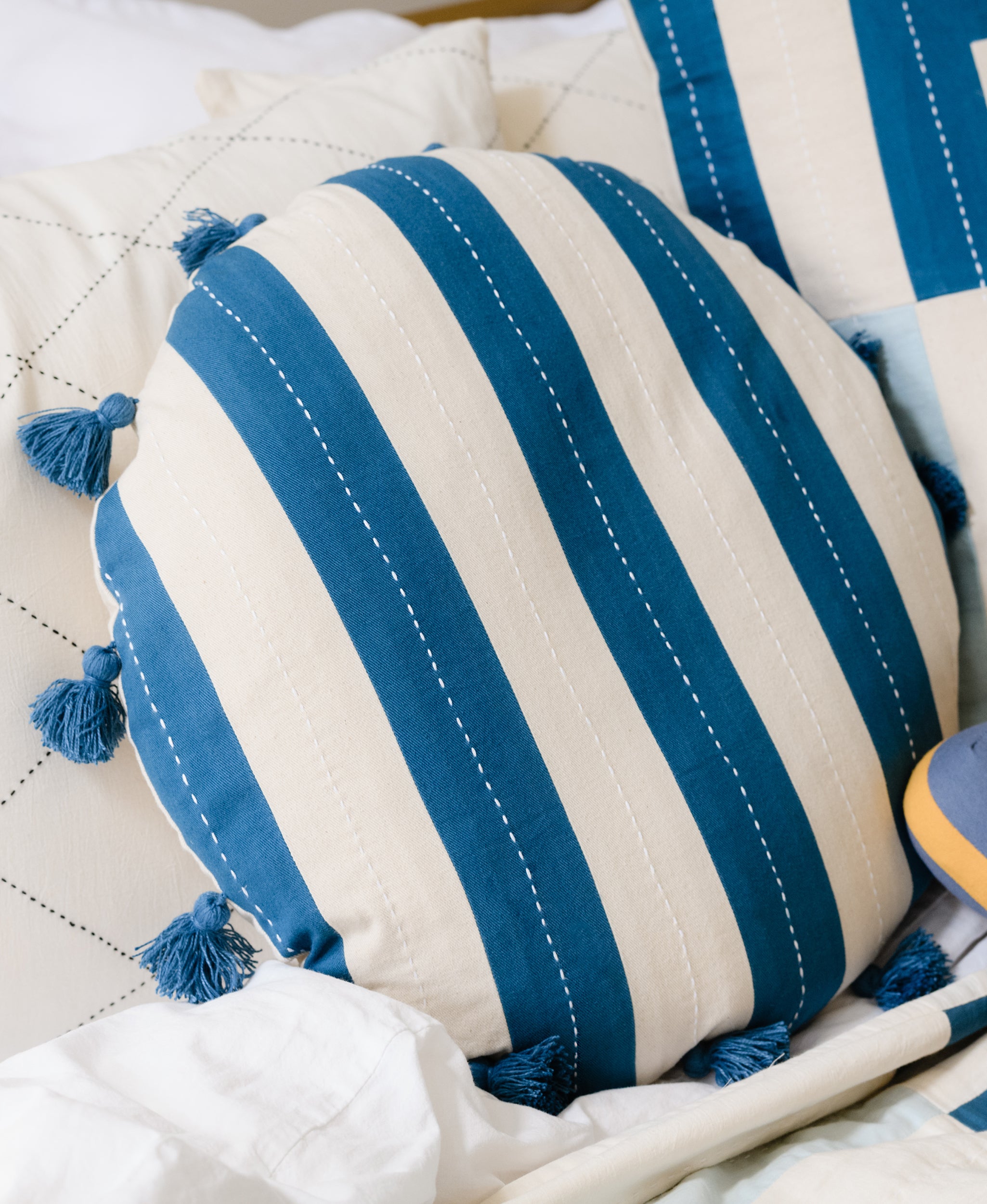 Cabana Stripe Tassel Throw Pillow