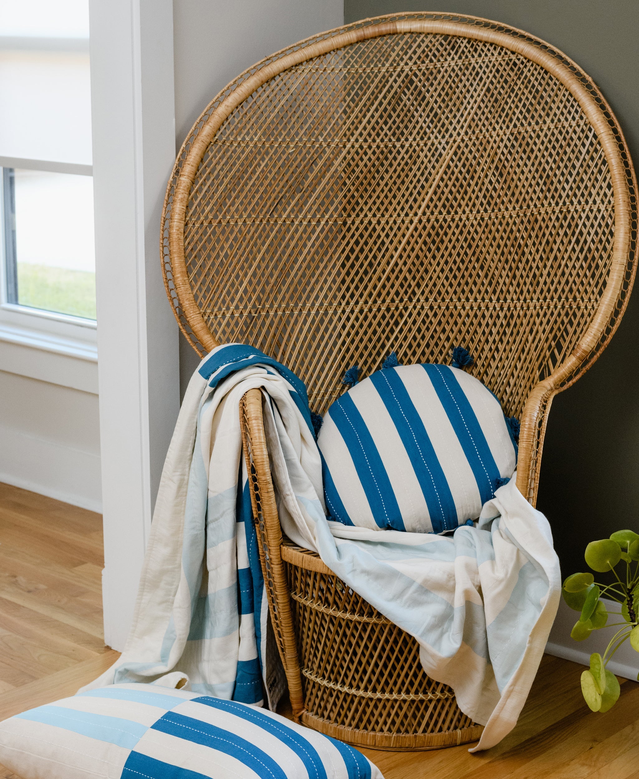 Cabana Stripe Tassel Throw Pillow