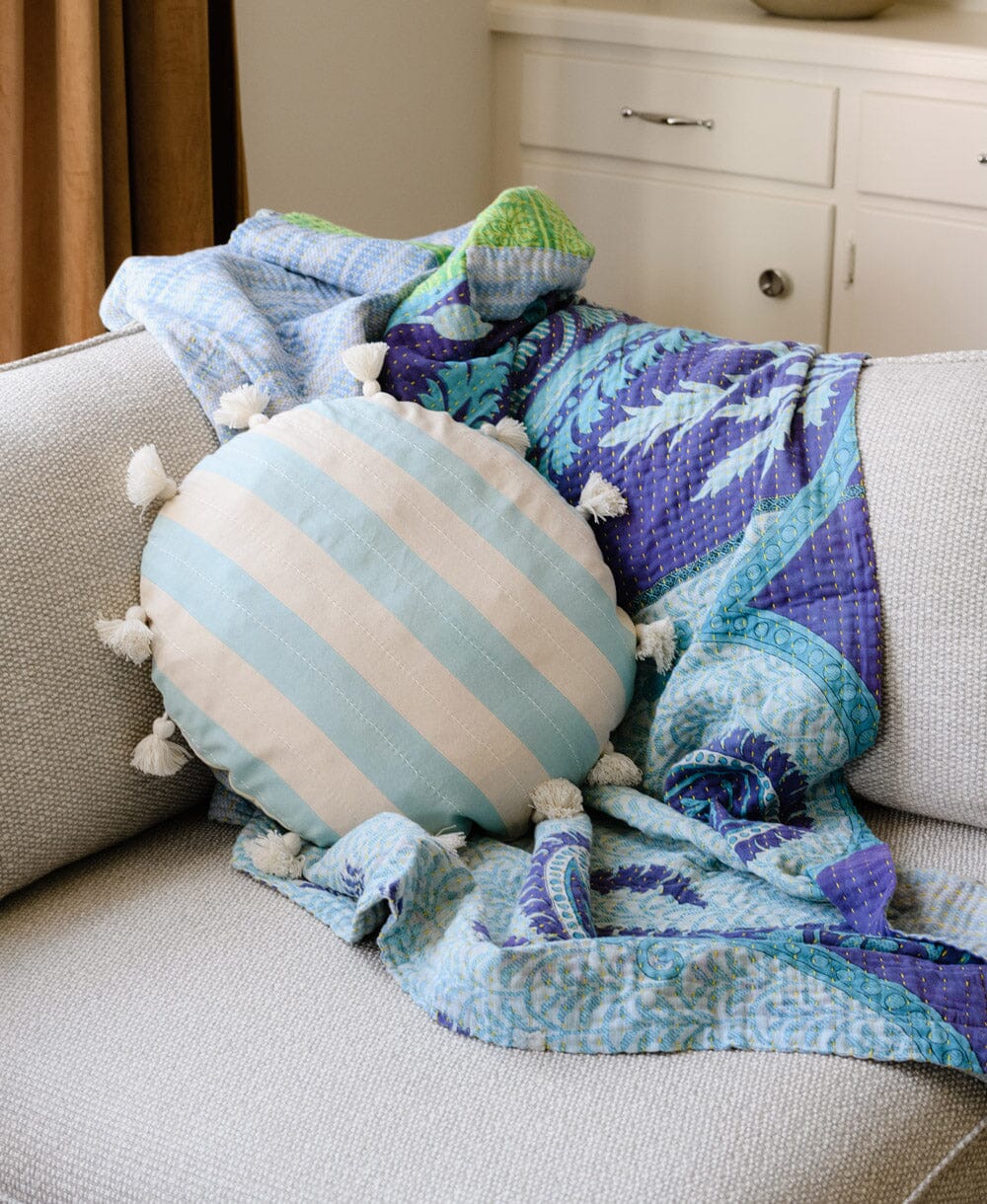 Cabana Stripe Tassel Throw Pillow