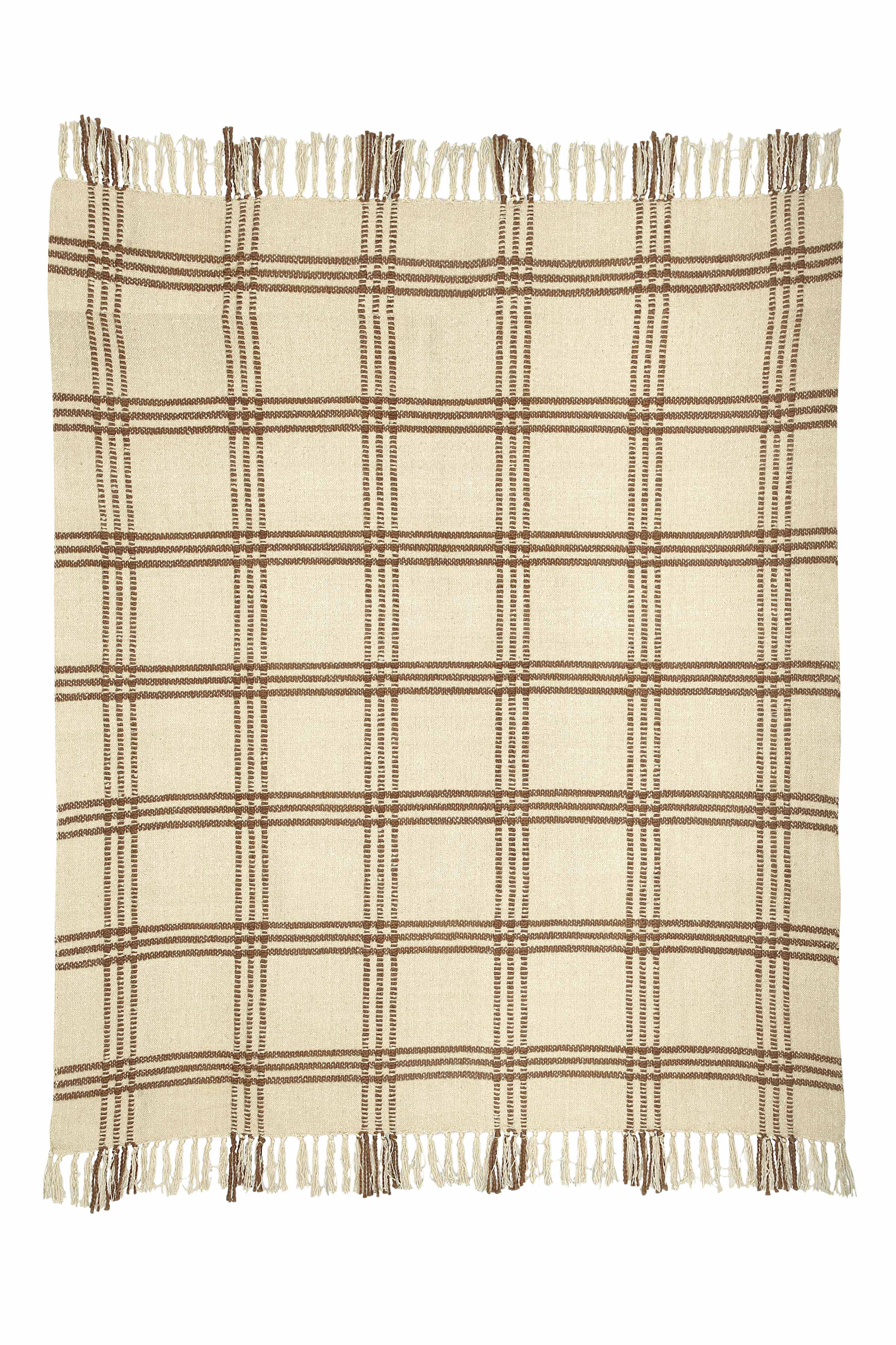 Boucle Large Check Pattern Throw Blanket