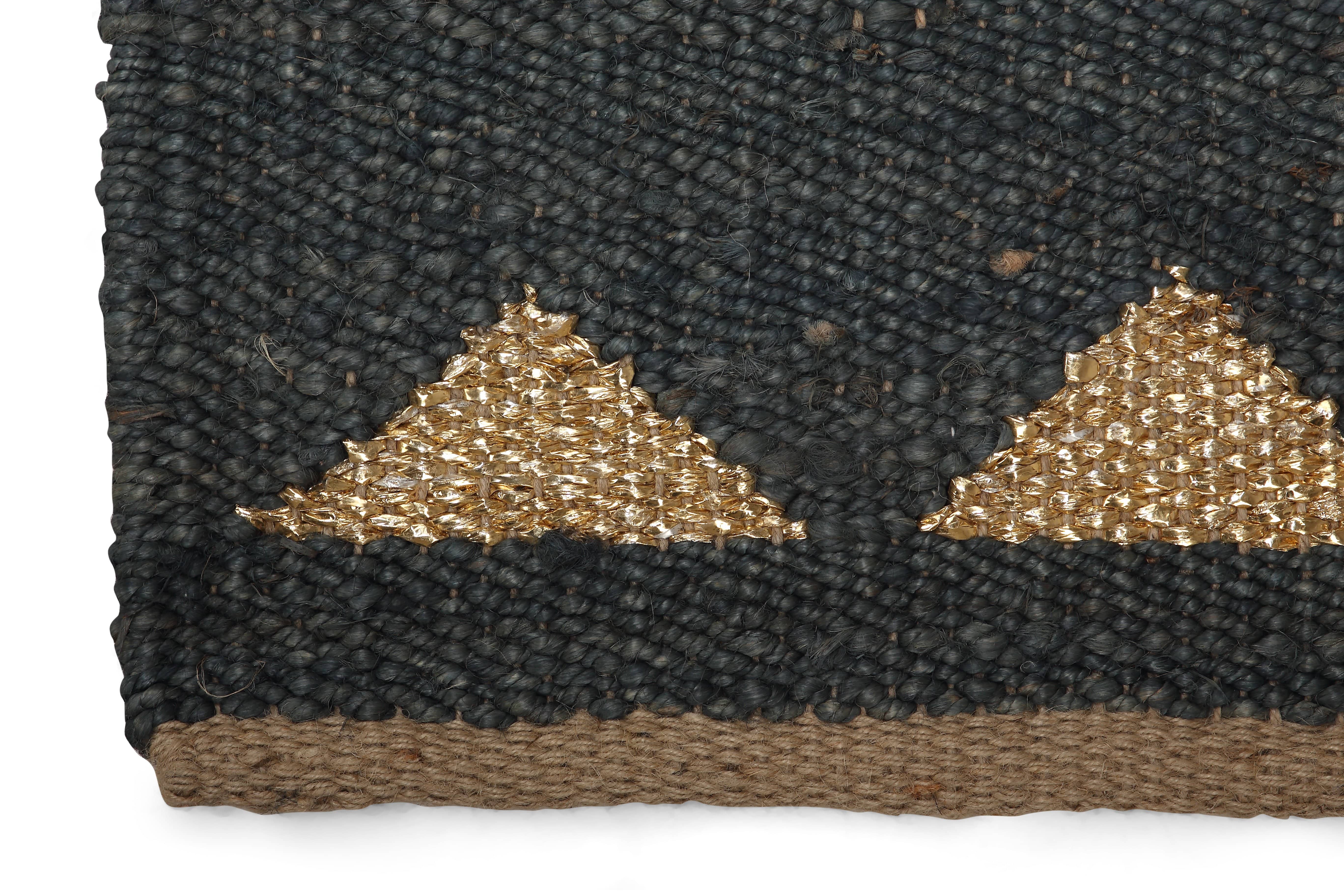 Dusk + Gold Triangle Jute Doormat