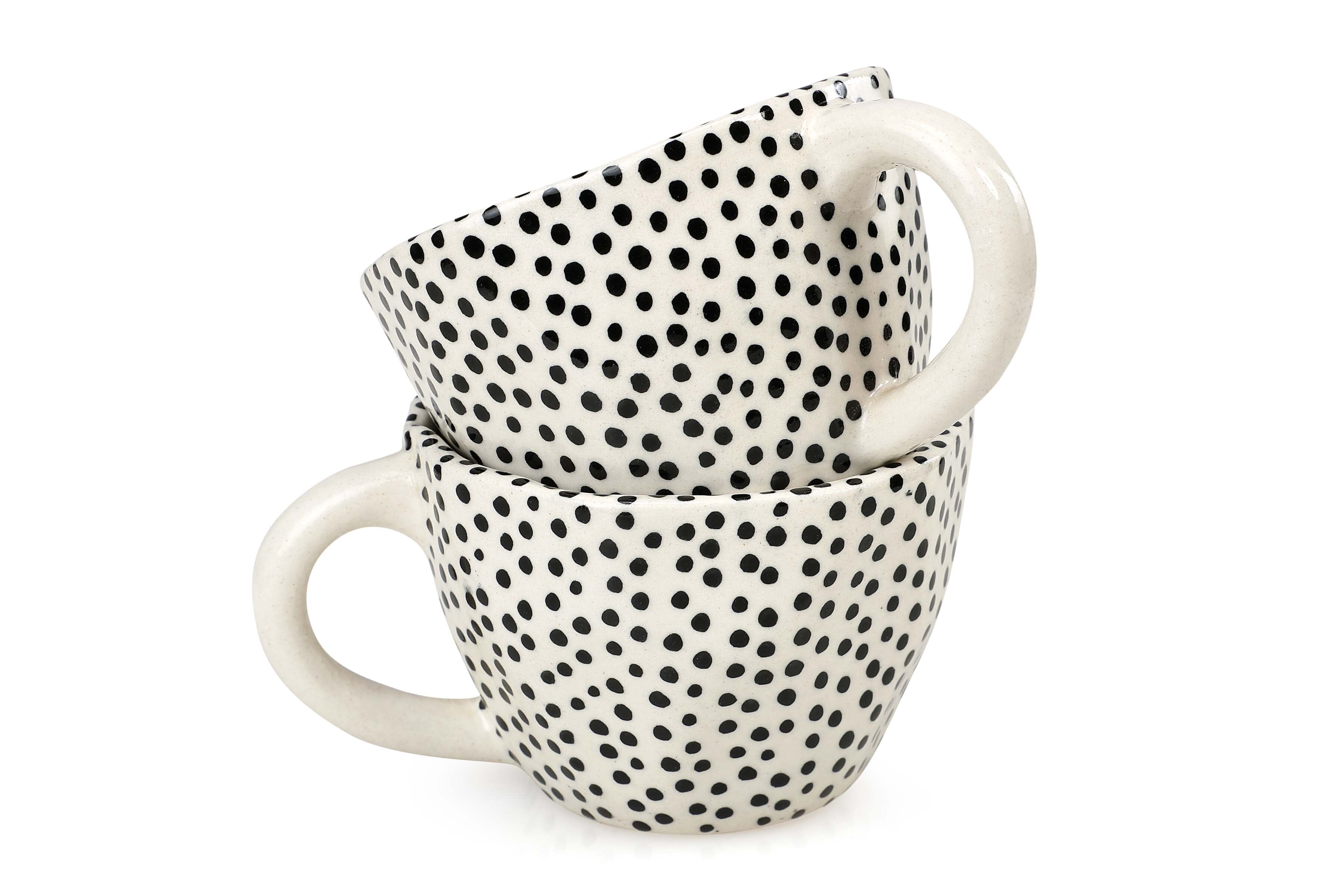 Ceramic Polka Dot Mugs Set