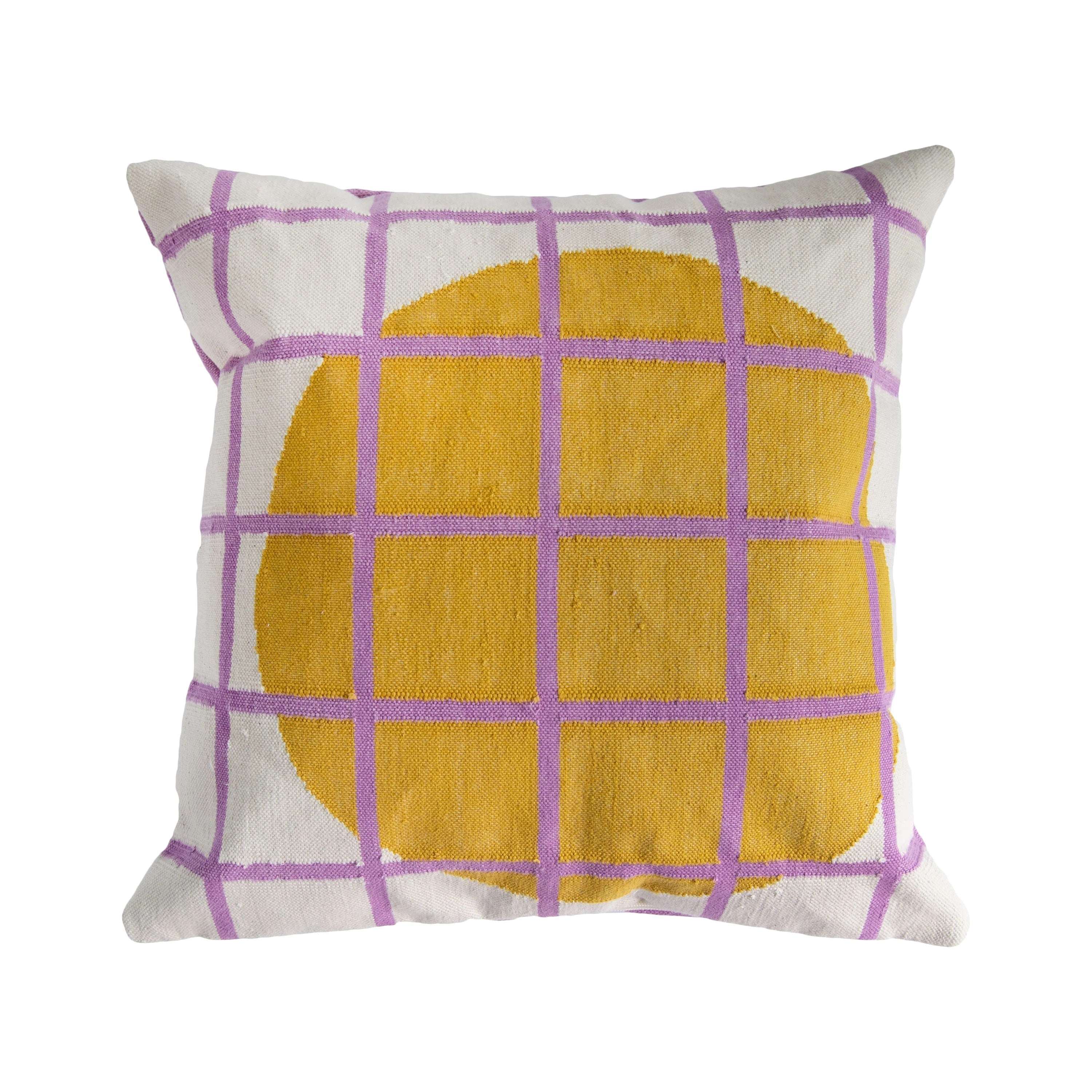 Circle Grid Reversible Throw Pillow Cover