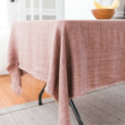 Stone Washed Linen Tablecloth - Ash Rose