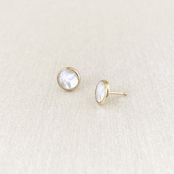 Deep Pearl Recycled Gold Stud Earrings