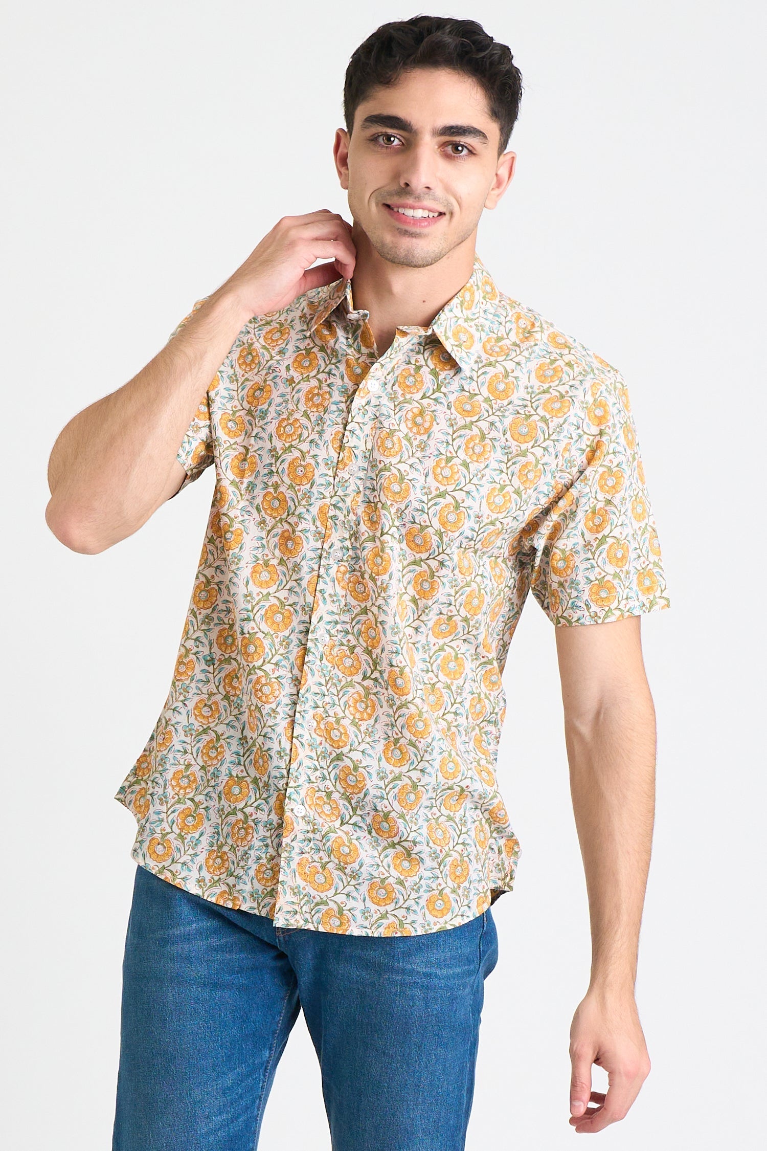 Men's Prat Short Sleeve Shirt - Citrus Floral