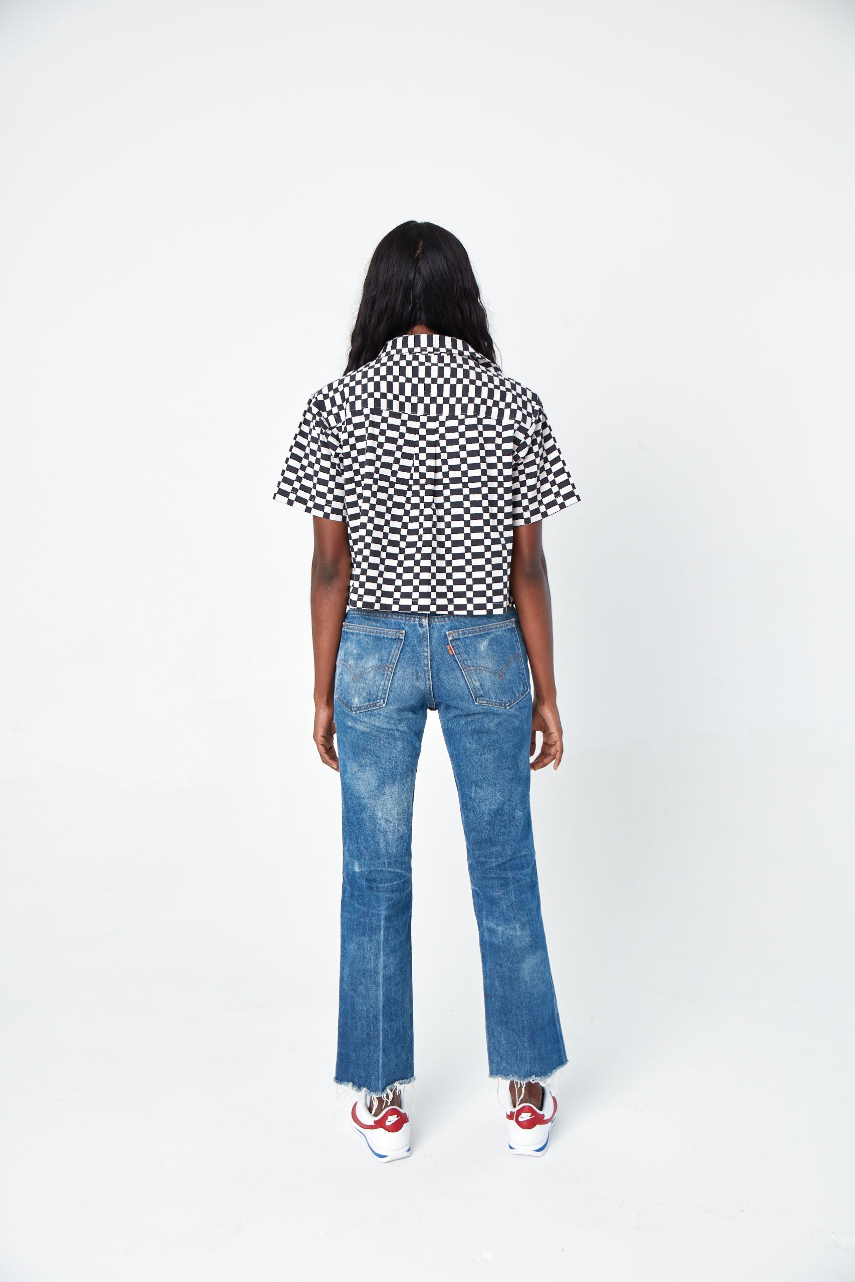 Cami Checkers Crop Shirt