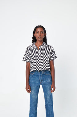 Cami Checkers Crop Shirt