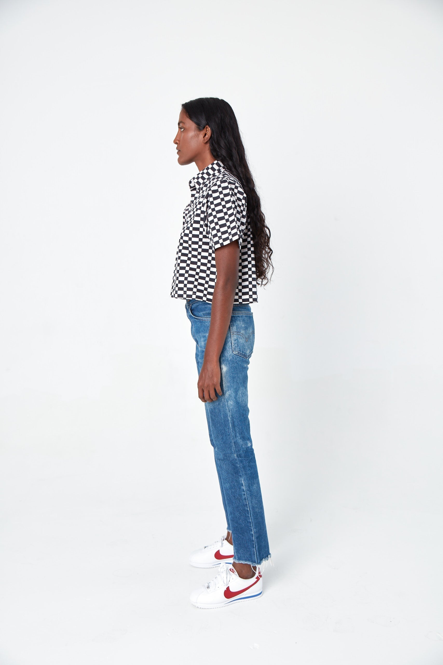 Cami Checkers Crop Shirt