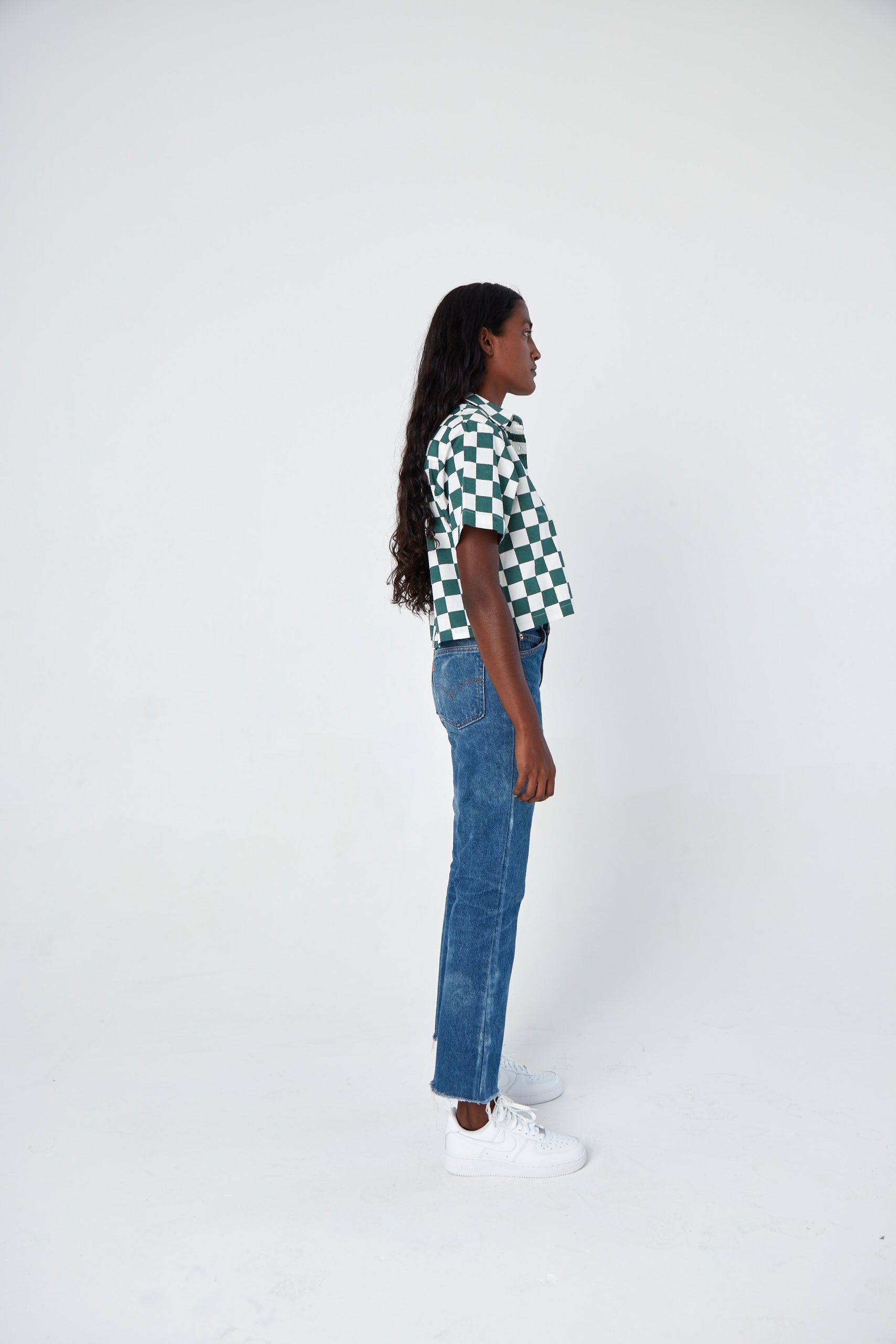 Cami Chessboard Crop Shirt