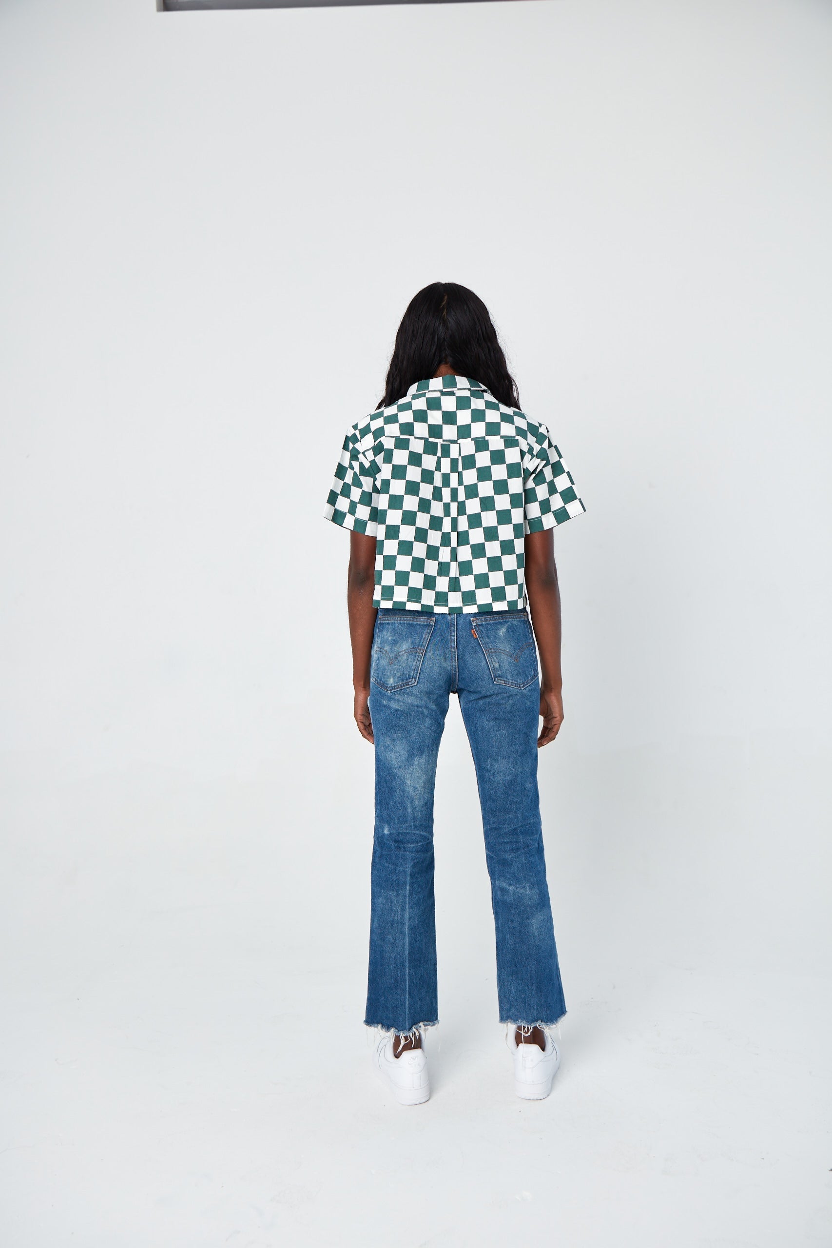 Cami Chessboard Crop Shirt