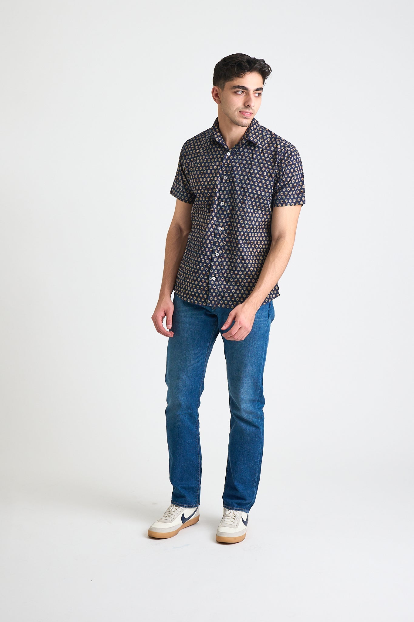 Men's Sheril Short Sleeve Shirt - Navy Motif