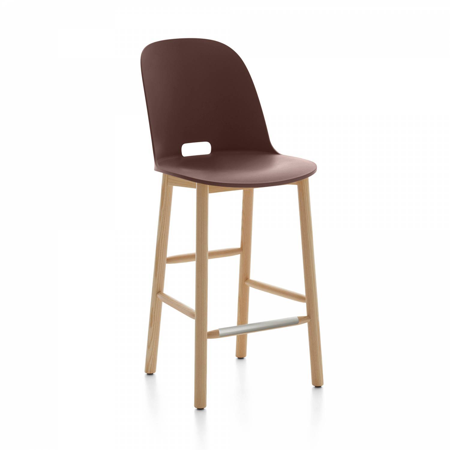 Alfi Recycled High Back Counter Stool - Ash