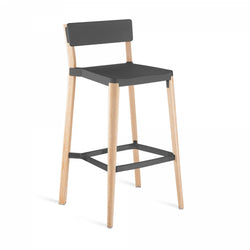 Emeco Lancaster Barstool Furniture Emeco Dark Gray Powder Coat Ash 