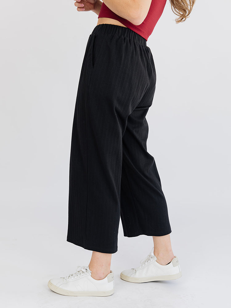 Fae Rib Knit Wide-Leg Pant