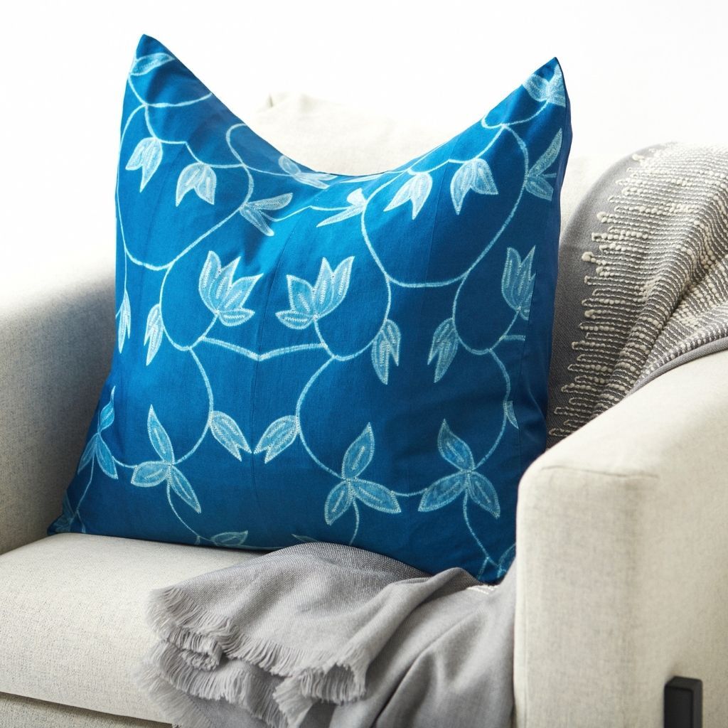 Folio Silk Throw Pillow - Indigo