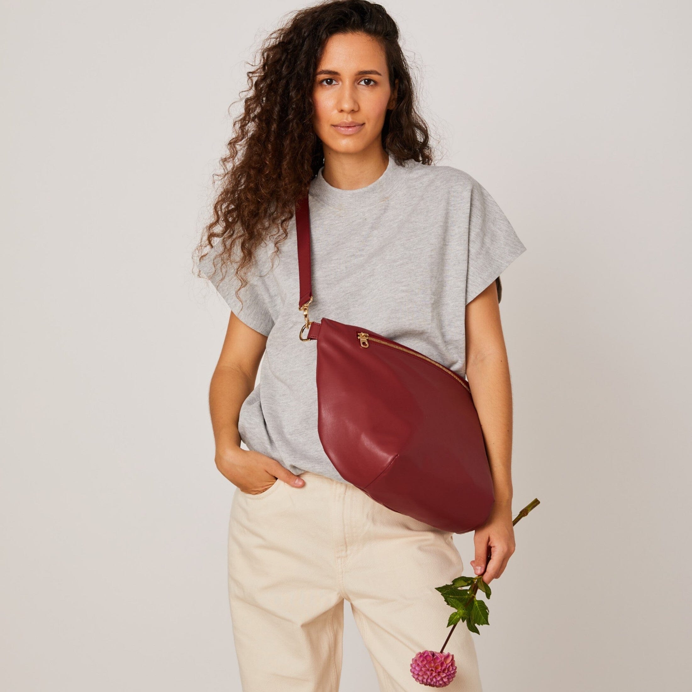 Gala Apple Leather Hobo Fanny Bag