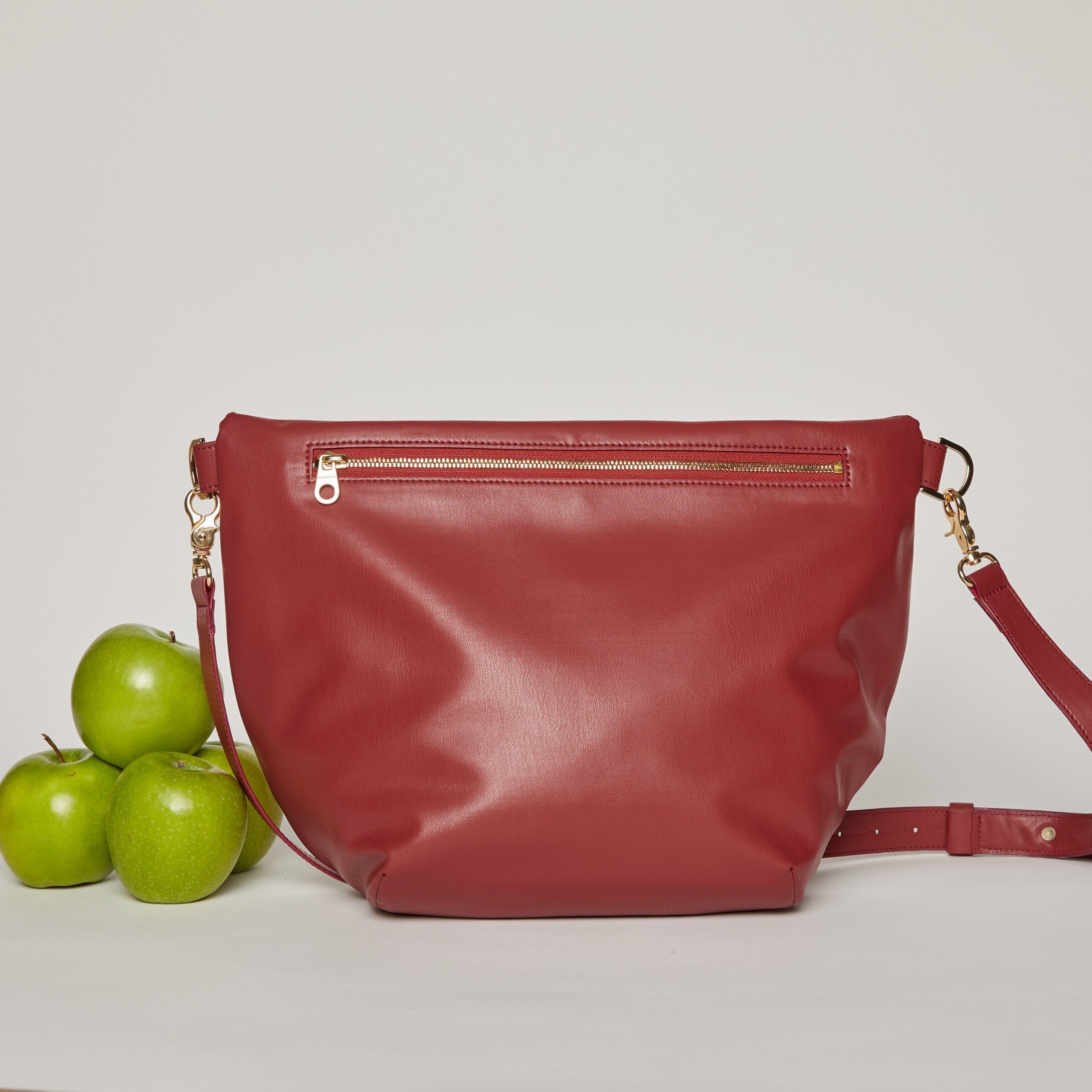 Gala Apple Leather Hobo Fanny Bag