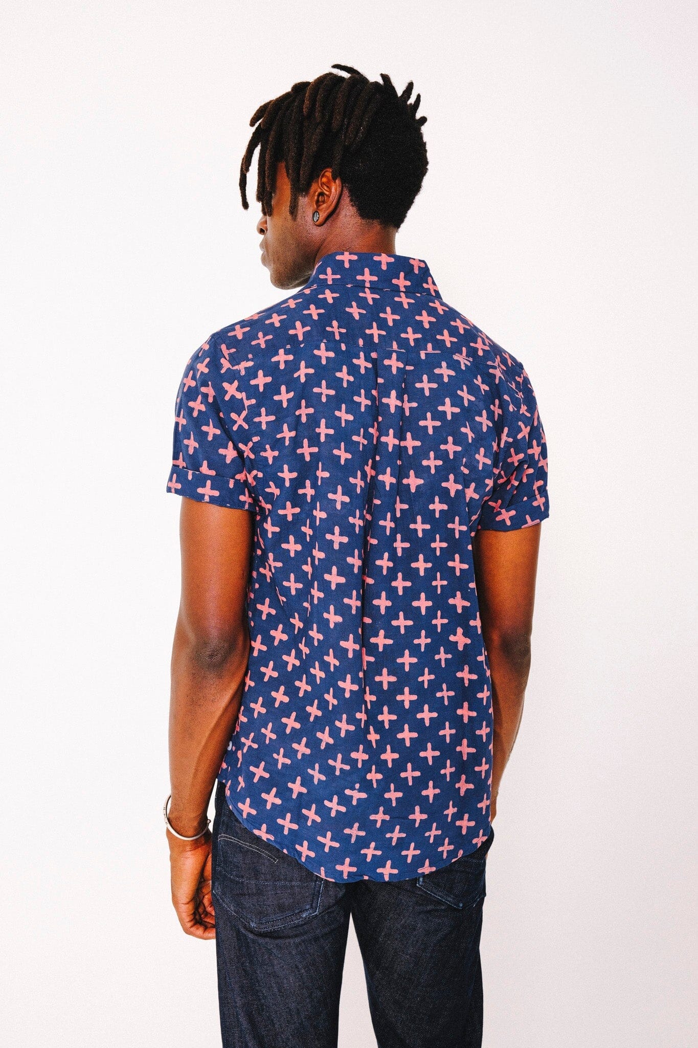 Aby Short Sleeve Shirt - Navy Plus Sign