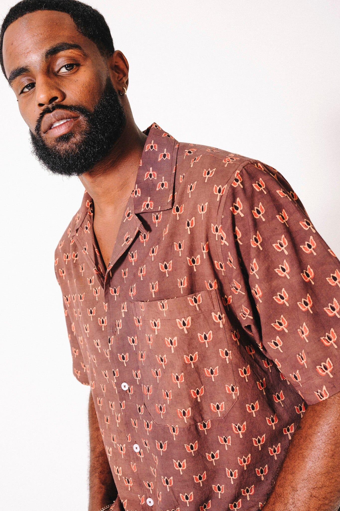 Don Camp Collar Shirt - Chocolate Brown Lotus