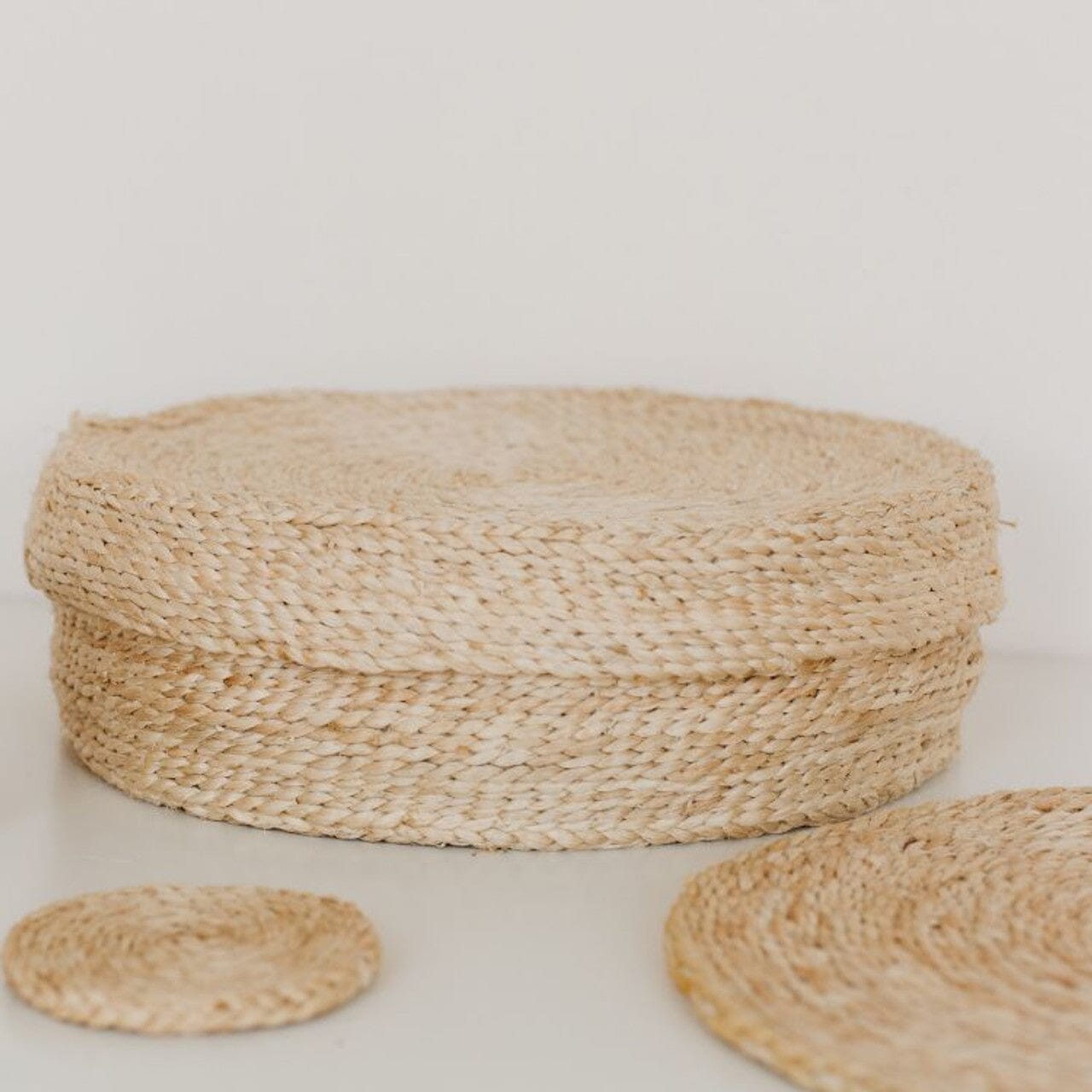 Handwoven Jute Round Placemats Set