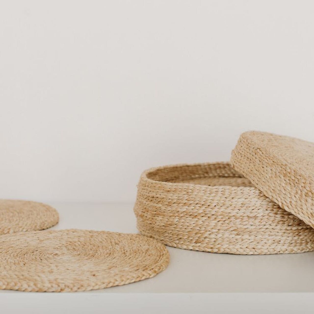 Handwoven Jute Round Placemats Set