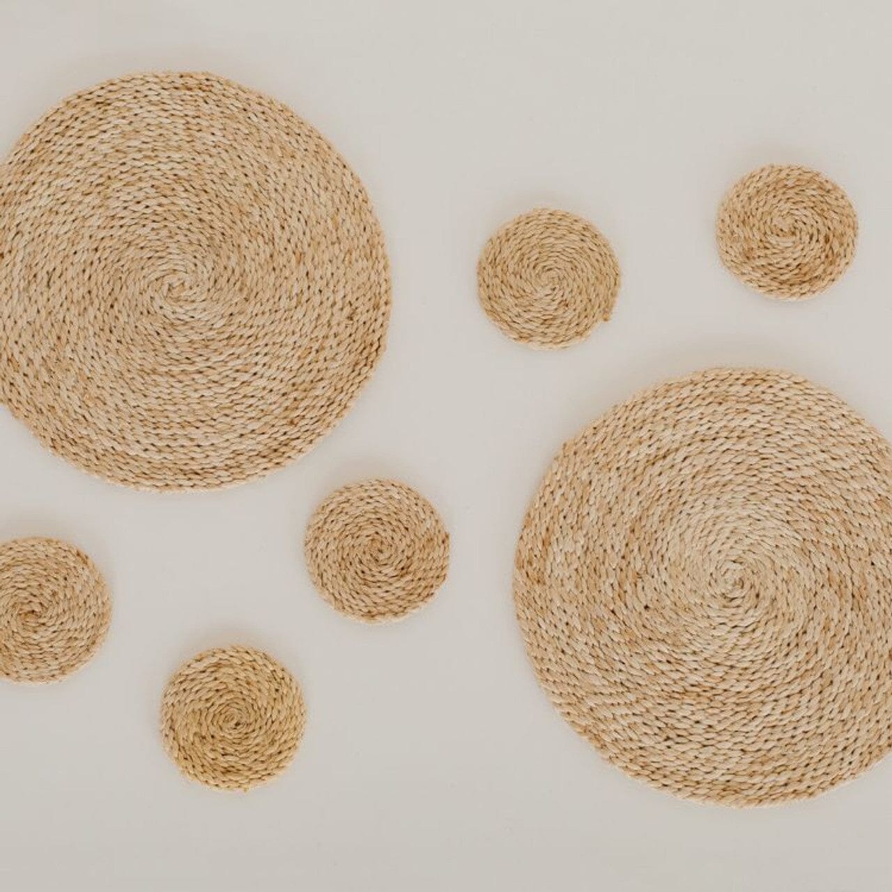 Handwoven Jute Round Placemats Set