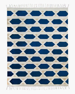 Hexa Blue Wool Rug