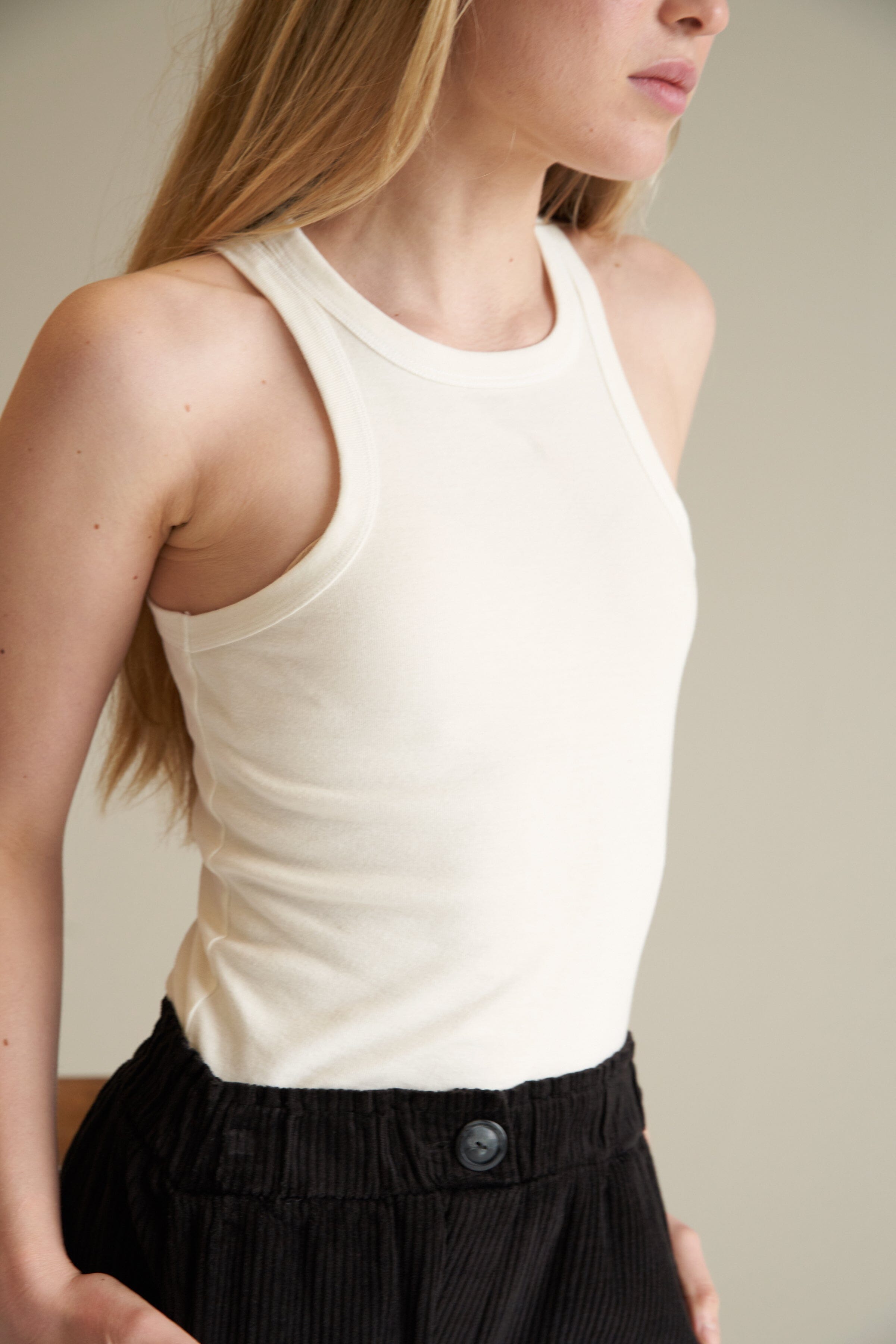 High Neck Rib Tank