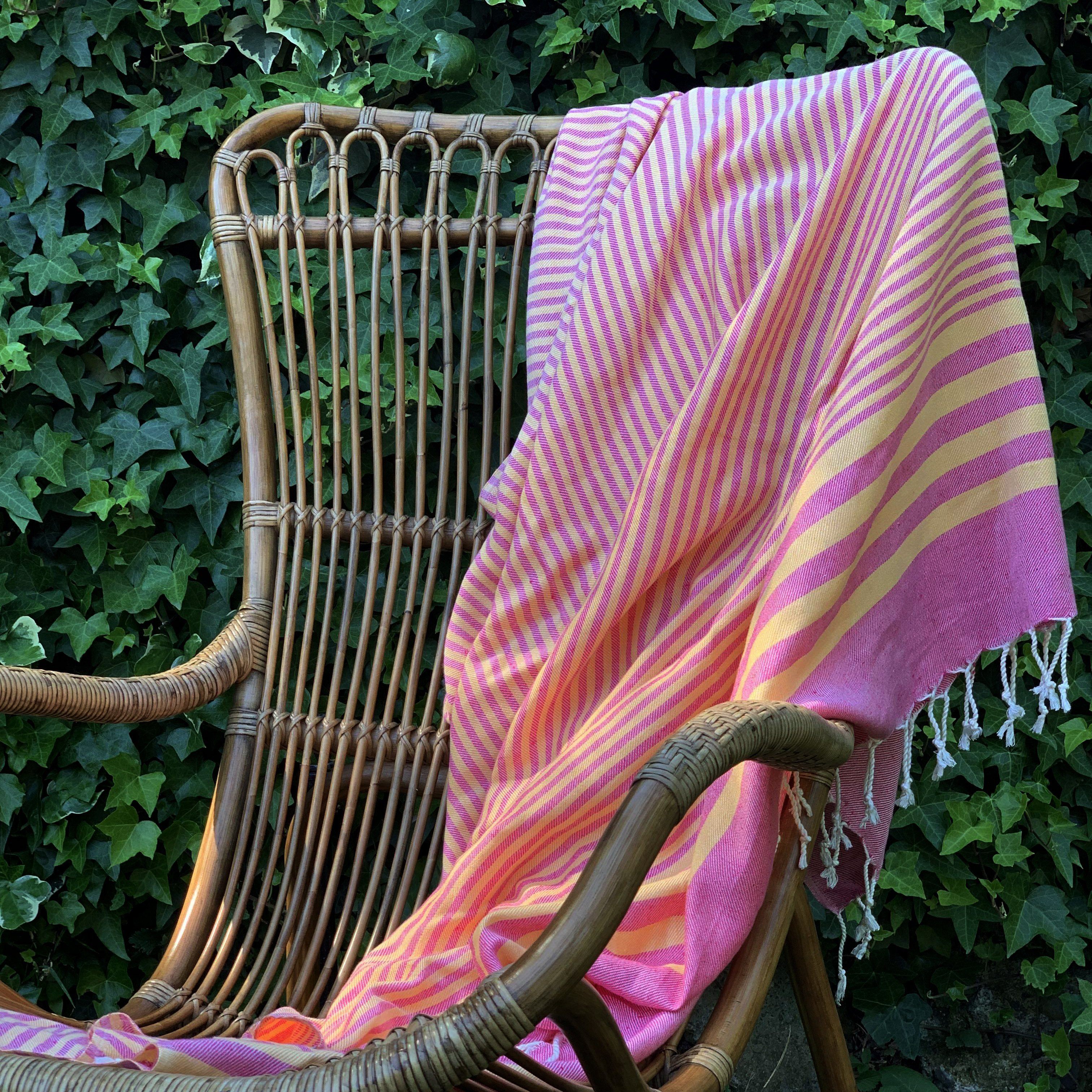 Fethiye Upcycled Turkish Towel - Pink