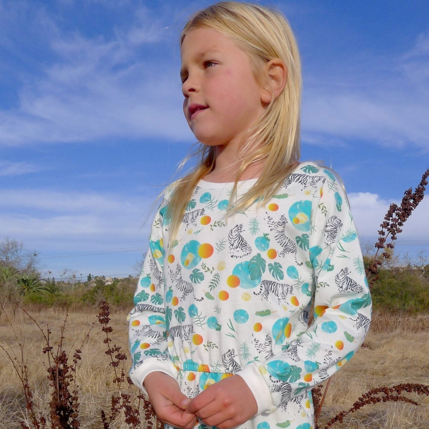 Kids' Magical Jungle Long Sleeve Dress